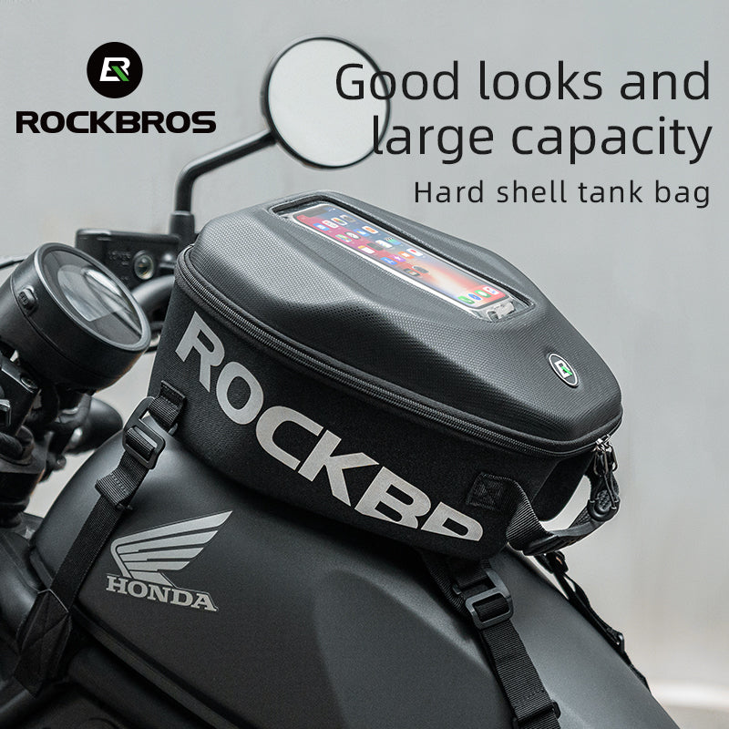 ROCKBROS 7L Hard Shell Motorcycle Tank Bag Waterproof Touchscreen Phone Pouch