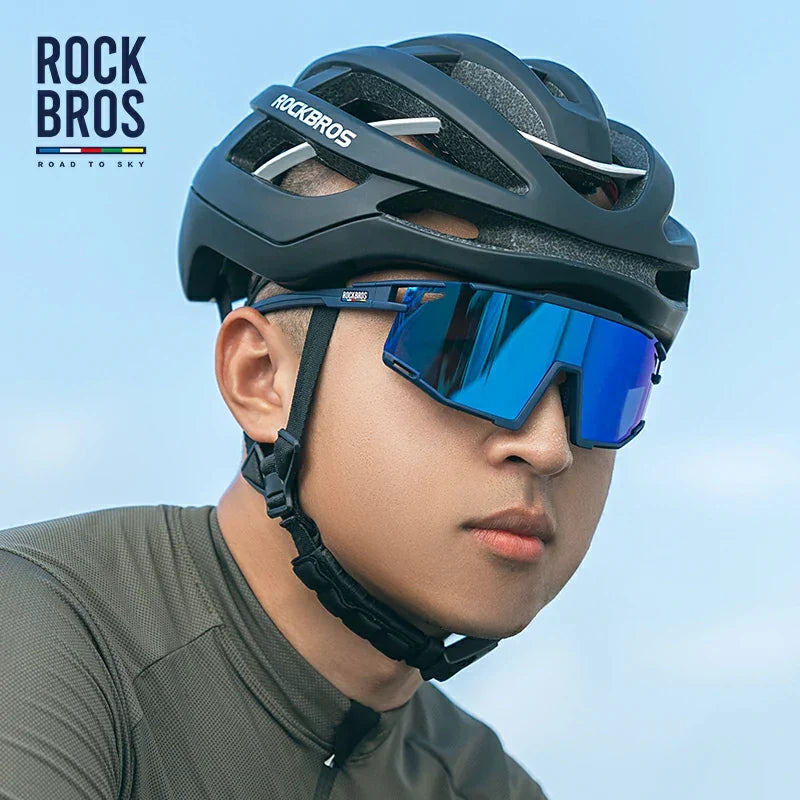 ROCKBROS HD Polarized Photochromic Cycling Glasses TR90 Frame-Road to Sky