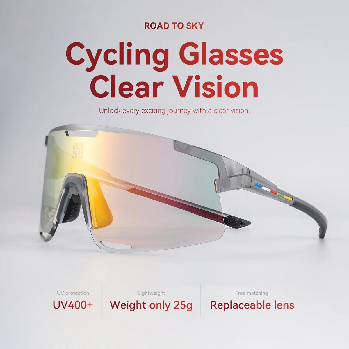 ROCKBROS ROAD TO SKY BOUNDLESS Photochromic Cycling Sports Sunglasses