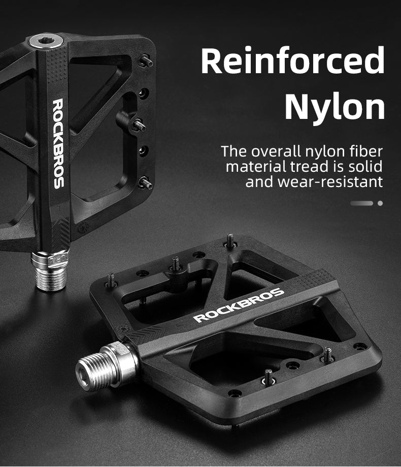 ROCKBROS Large Nylon Composite Bike Pedals in Black (Pair)