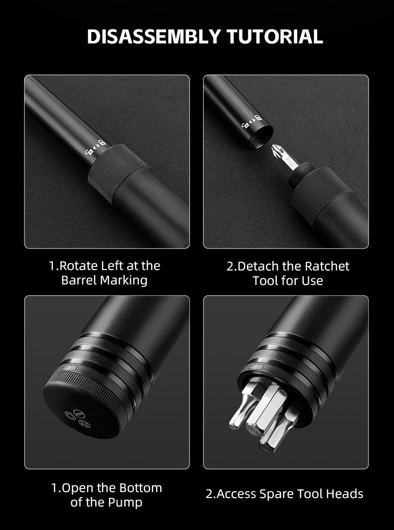 ROCKBROS Bicycle Tire Pump 120PSI MTB Bike Air Inflator Built-in Ratchet Tool