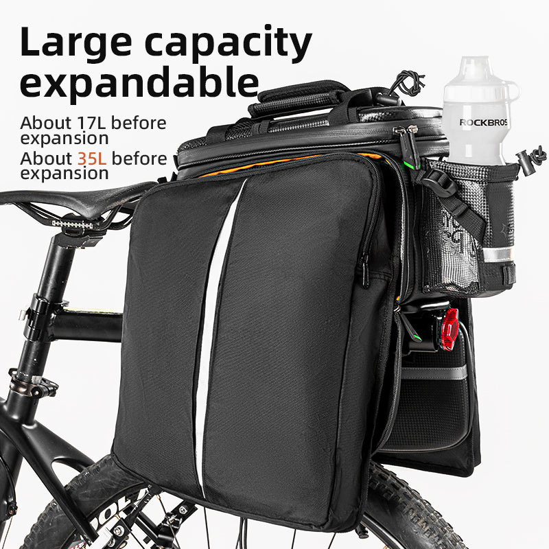 ROCKBROS 34L Expandable Bike Rack Bag: Waterproof & Multifunctional