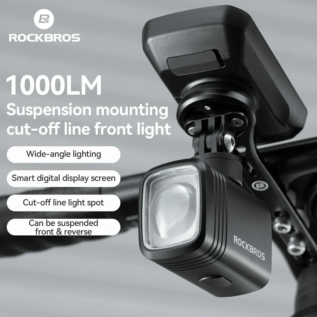 M6 Bike Light with Remote Digital Display 1000LM 2800mAh IPX6 Powerful Bike Headlight