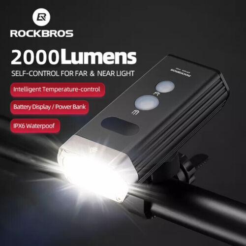 ROCKBROS 2000LM 360° Adjustable Headlight - Ultra Bright, Waterproof, Durable
