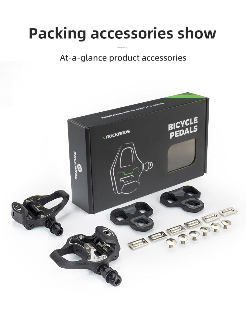 ROCKBROS Self-Lock Road Bike Pedals with Shimano SPD-SL/Look KEO Cleat System (Pair)