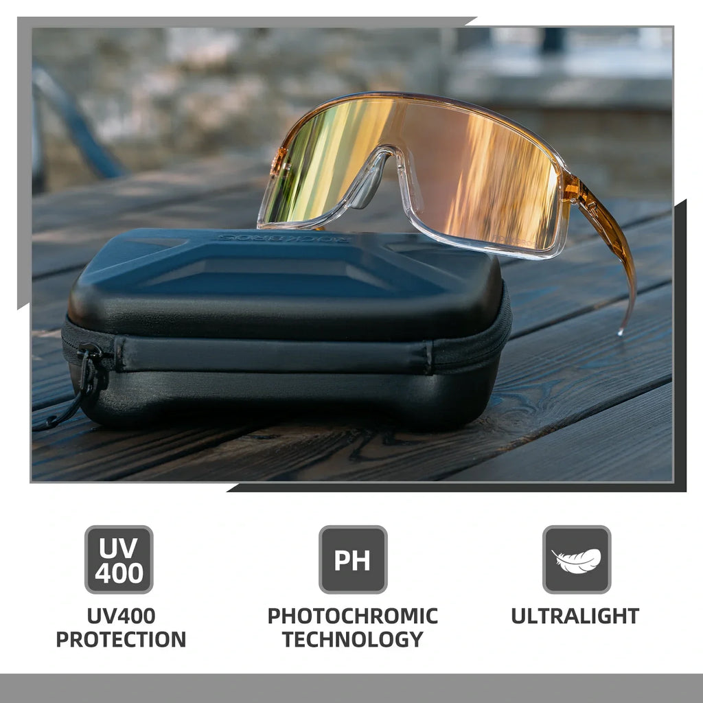 ROCKBROS Cycling Sunglasses Photochromic Polarized Sports Glasses UV400 Unisex