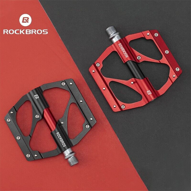 ROCKBROS Super Lightweight Bike Pedals in Black or Red (Pair)