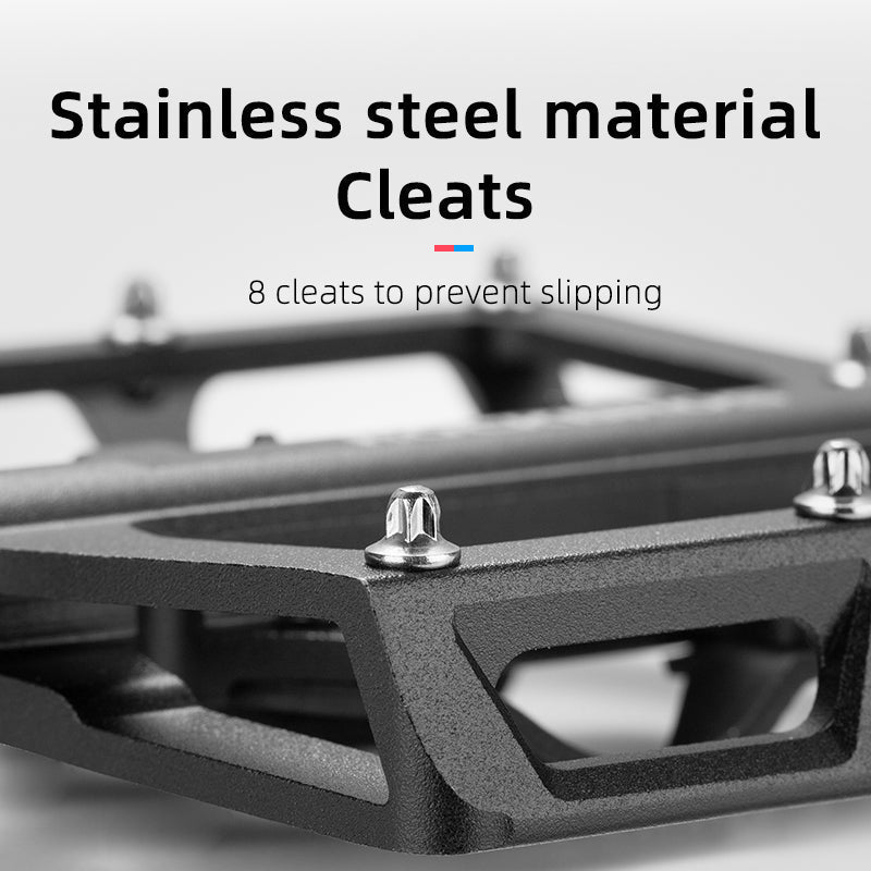 Multi-Function Clipless Flat Bike Pedals in Black (Pair)