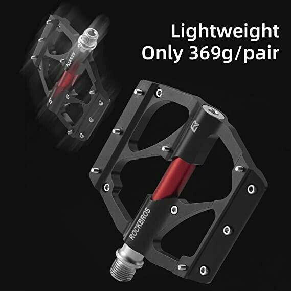 ROCKBROS Super Lightweight Bike Pedals in Black or Red (Pair)