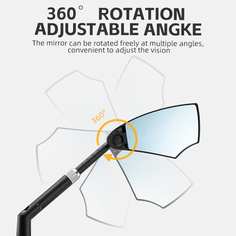 ROCKBROS Adjustable Bike Mirror Anti-Glare 360-Degree Rotation