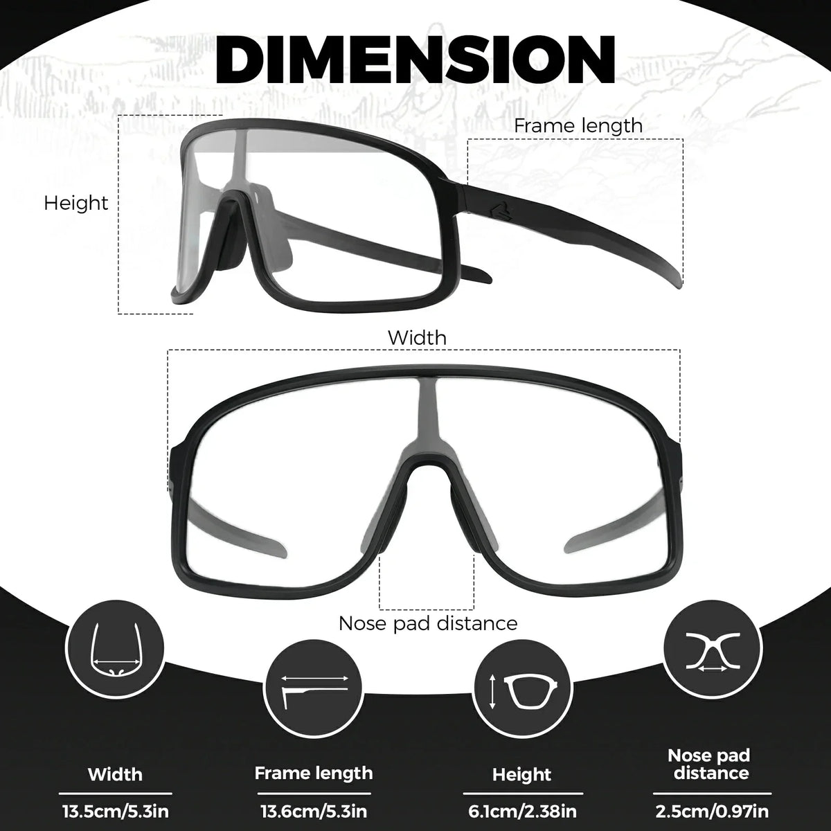 ROCKBROS Cycling Sunglasses Photochromic Polarized Sports Glasses UV400 Unisex