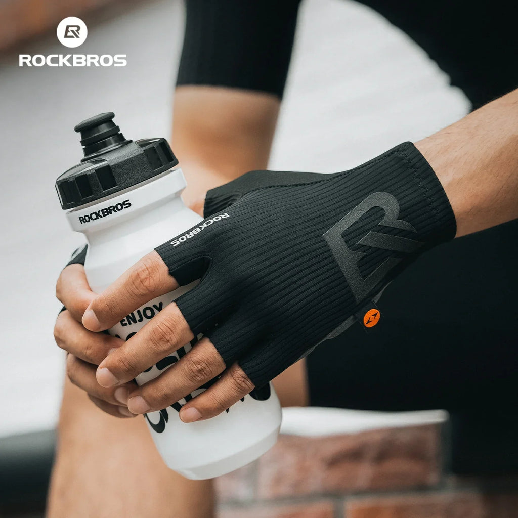 ROCKBROS Elastic Interface® Half-Finger Gel Padded Cycling Bike Gloves