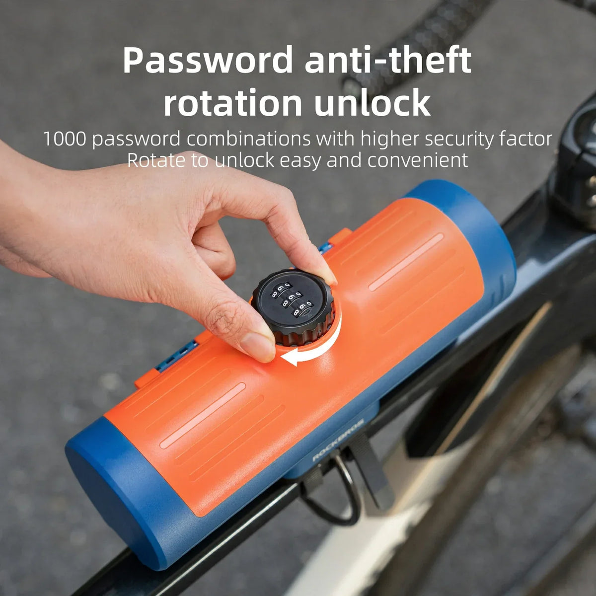 ROCKBROS Water-Resistant Bike Frame Bag with Password Lock