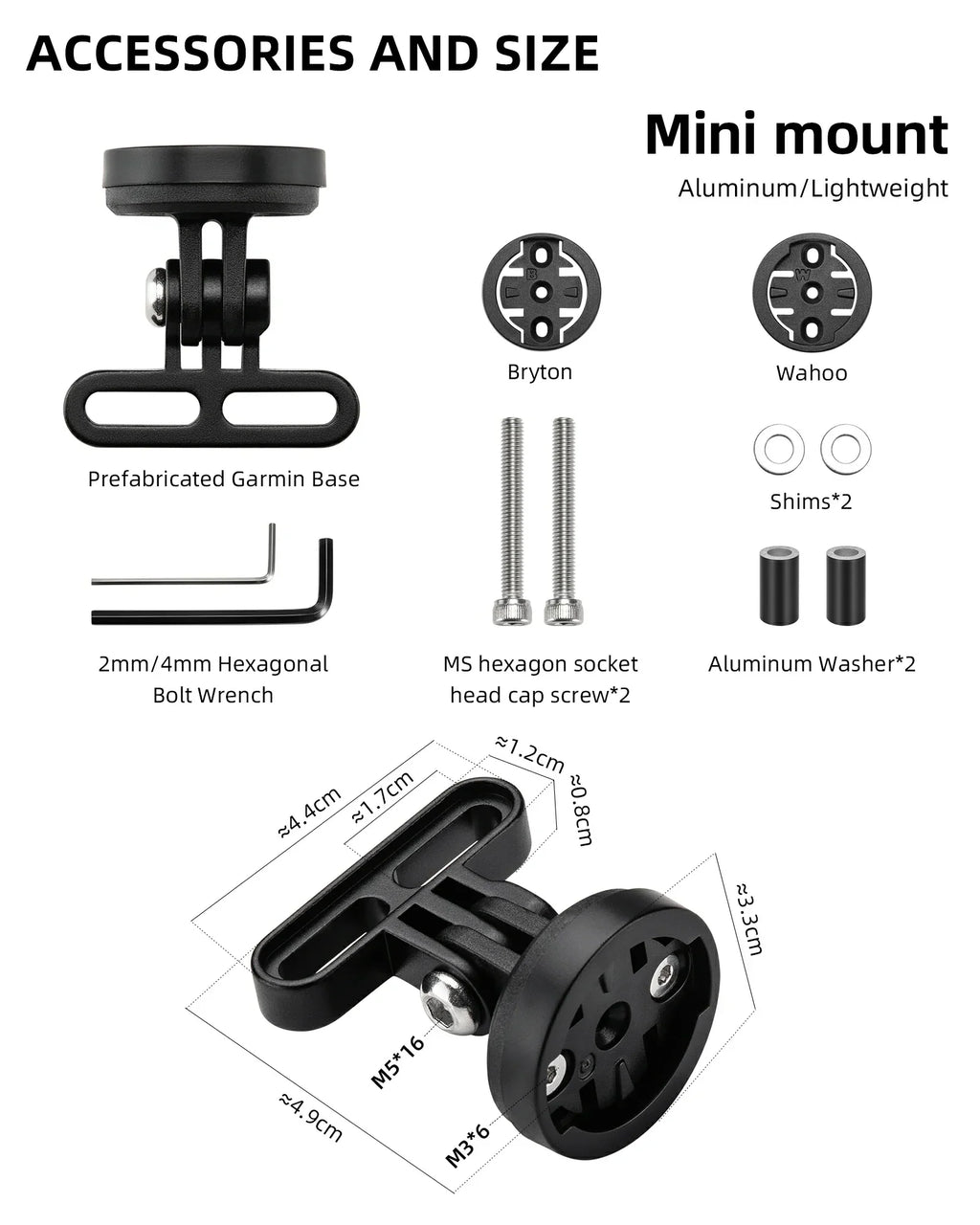 Bike Computer Mount Out-Front Aluminum Integrated