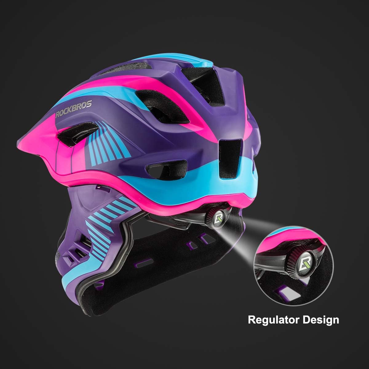ROCKBROS Kids Full Face Helmet Detachable for Youth Child Boys Girls Ages 3-16