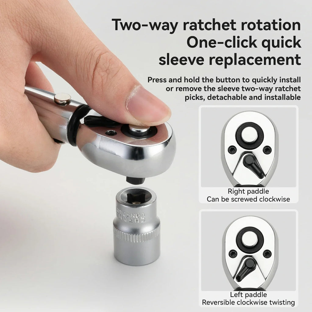 1/4 Torque 2–24Nm Micrometer Click Torque Wrench, 72-Tooth Gear Professional Precision ±3%High Accuracy