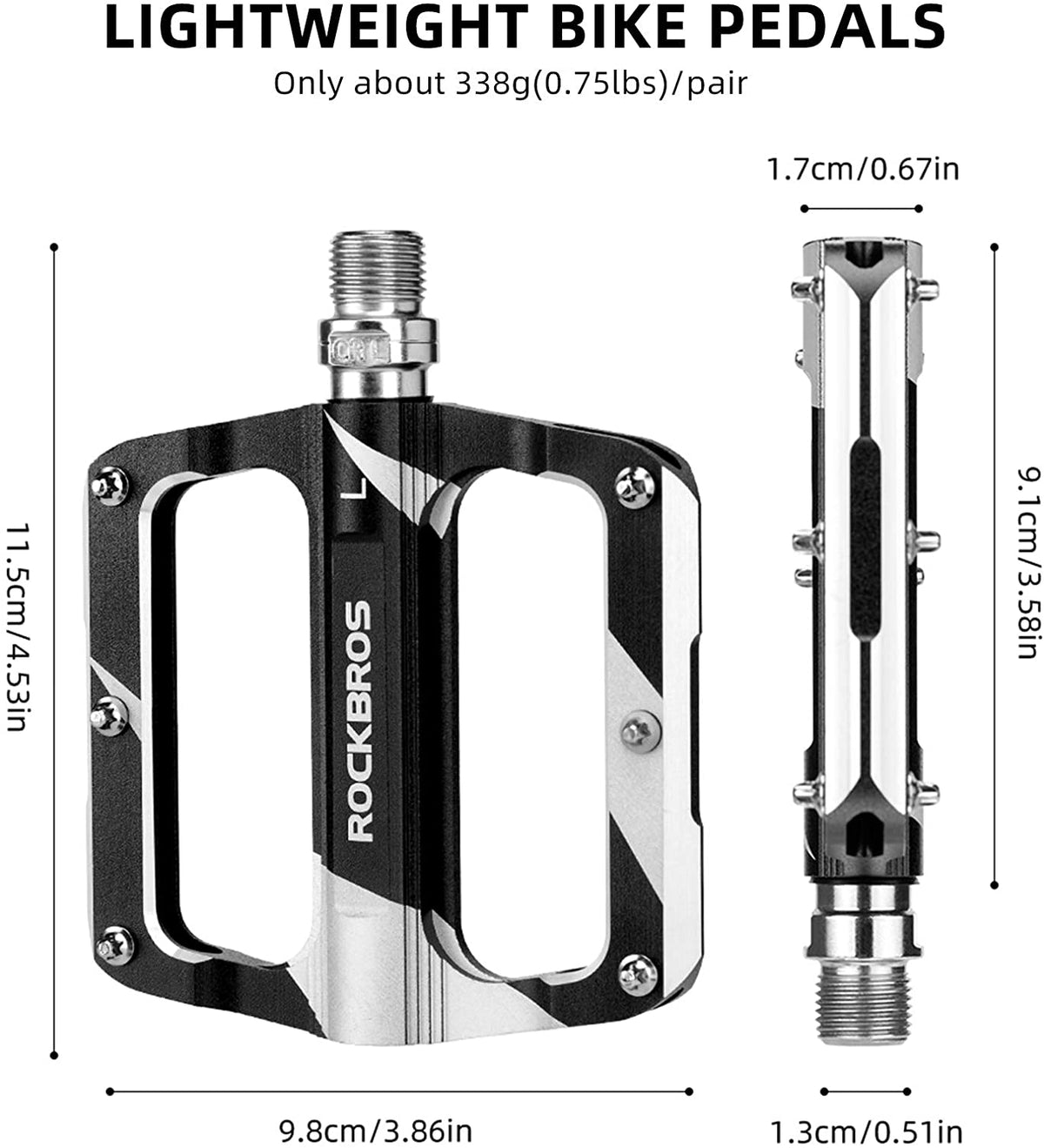 ROCKBROS Flat Lightweight Pedals in Various Colours