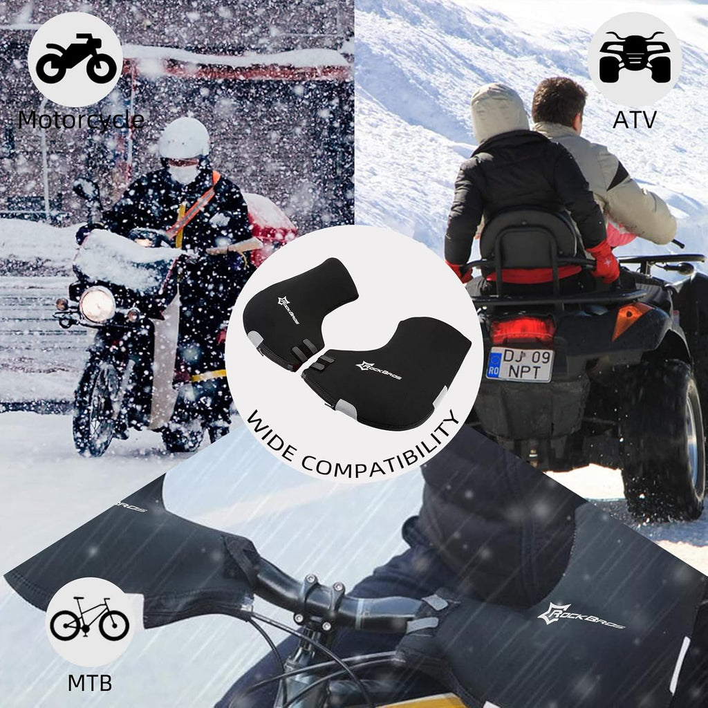 ROCKBROS Cold Weather Bike Handlebar Mittens Windproof & Coldproof Commuter