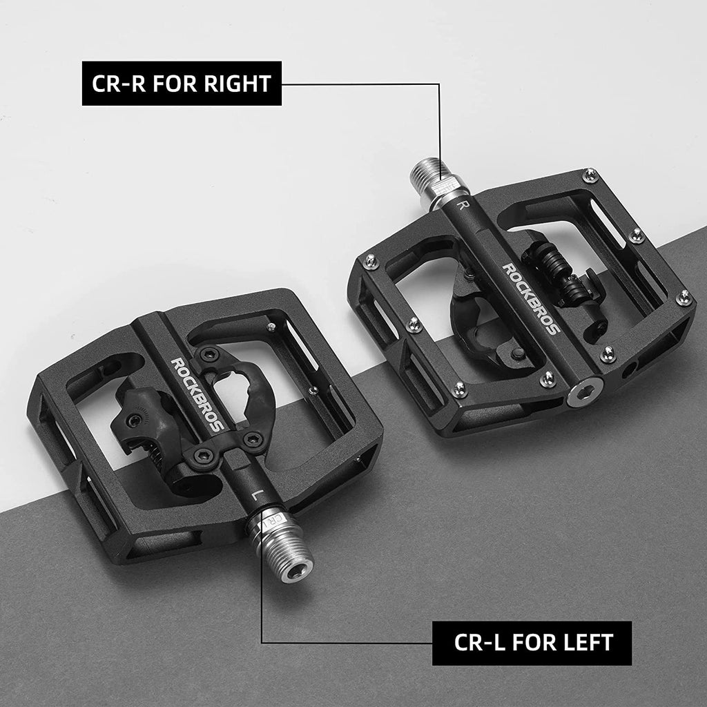 Multi-Function Clipless Flat Bike Pedals in Black (Pair)