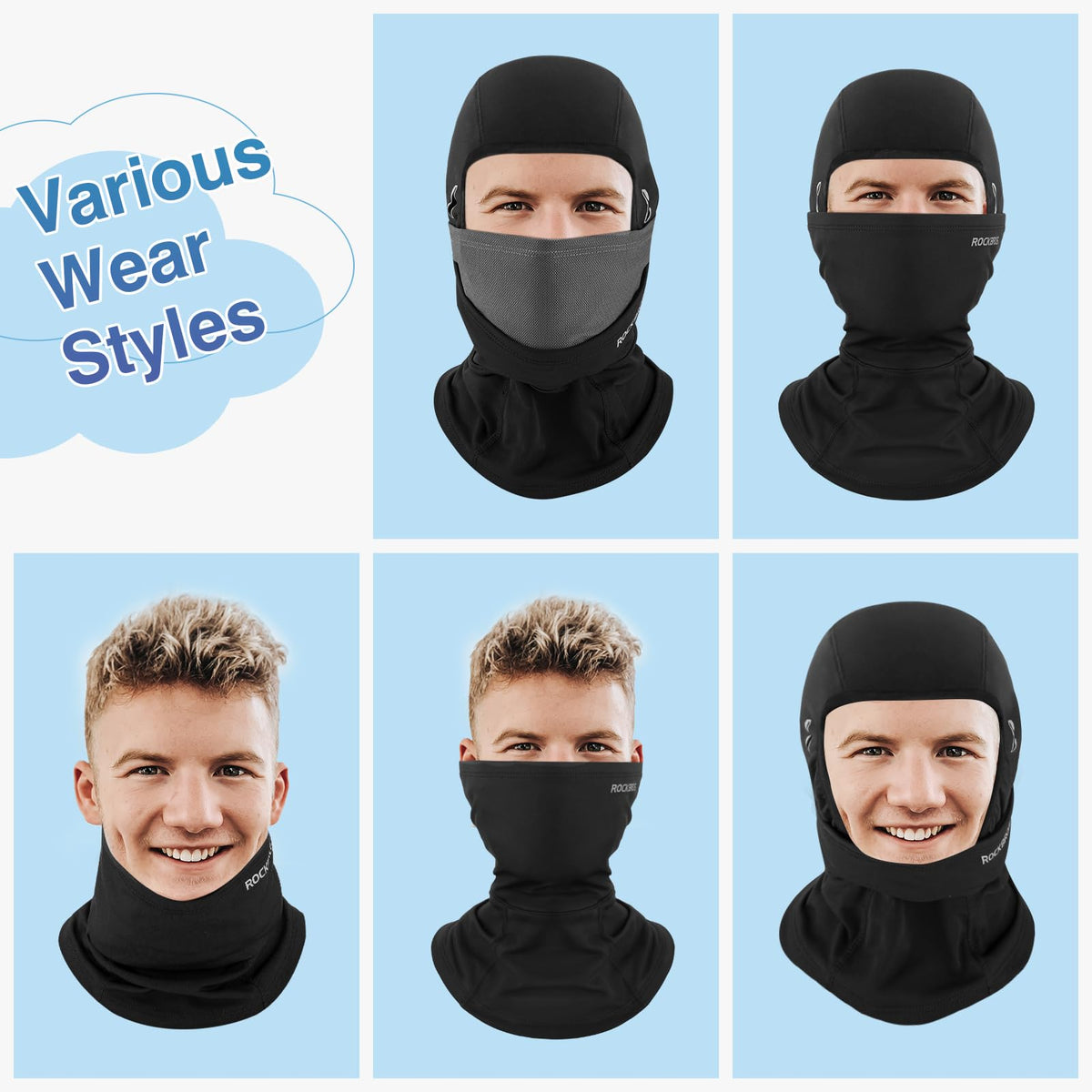 ROCKBROS Balaclava Ski Mask, Windproof Thermal Winter Neck Warmer Hood for Men  Women