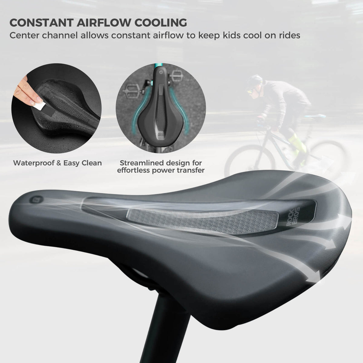 ROCKBROS Kids Bike Saddle Comfortable