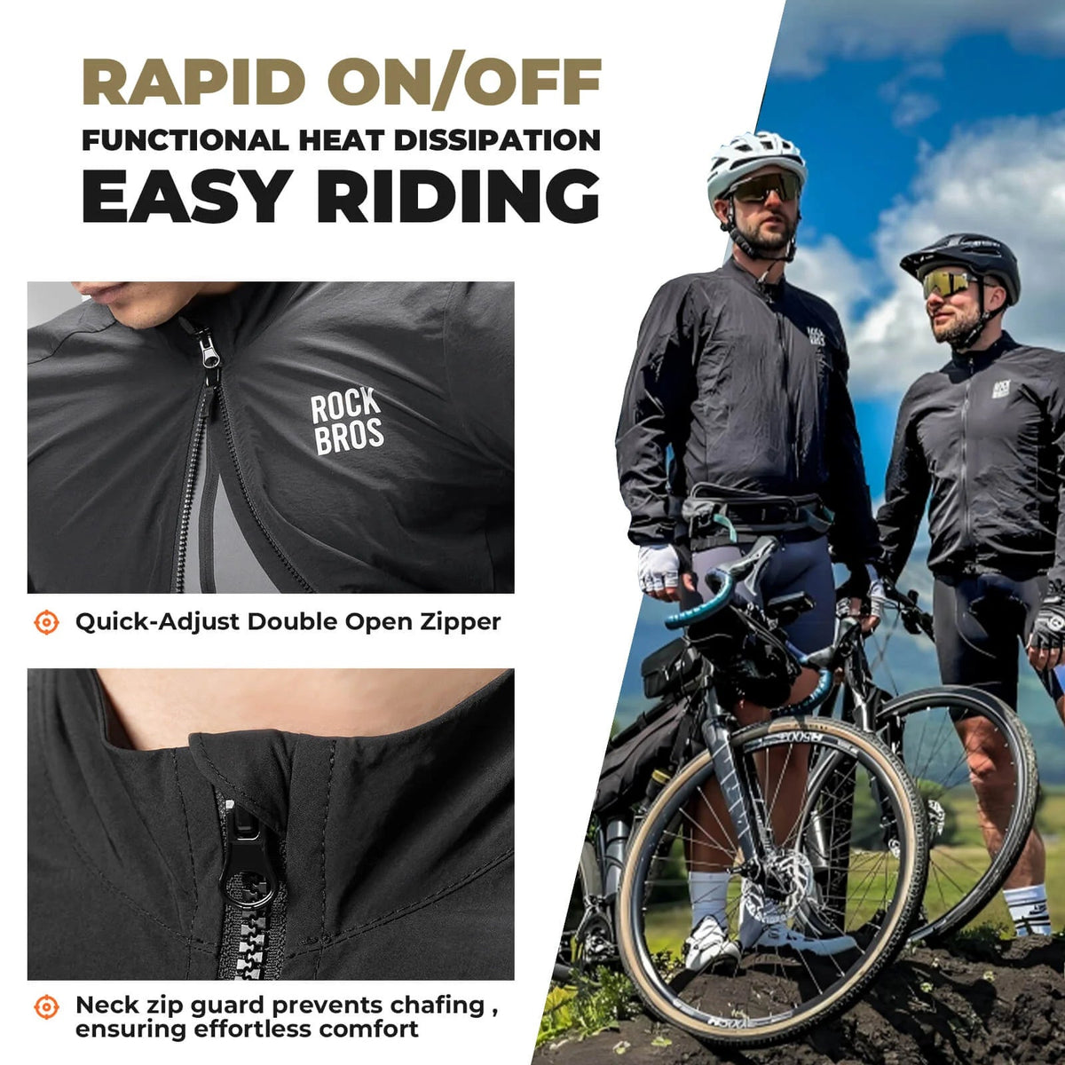 Cycling Windbreaker Jacket Foldable Long-Seeved
