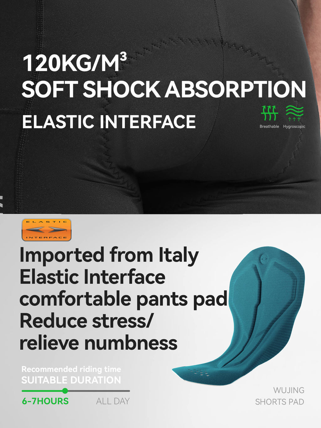 Road to Sky – Men’s Soft Shock Absorption Cycling Shorts
