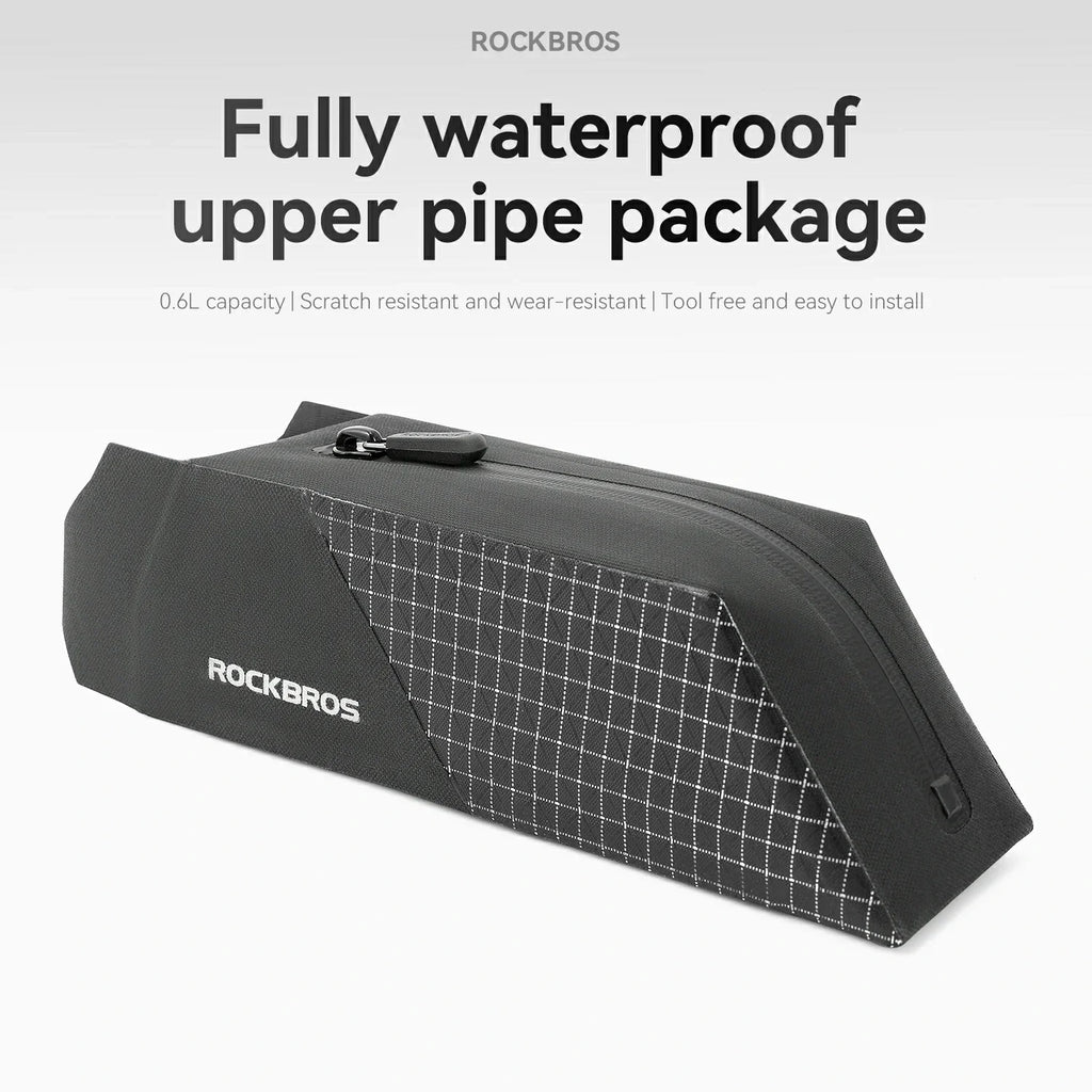 100% Waterproof Bike Frame Storage Bag Top Tube Bag 0.6L