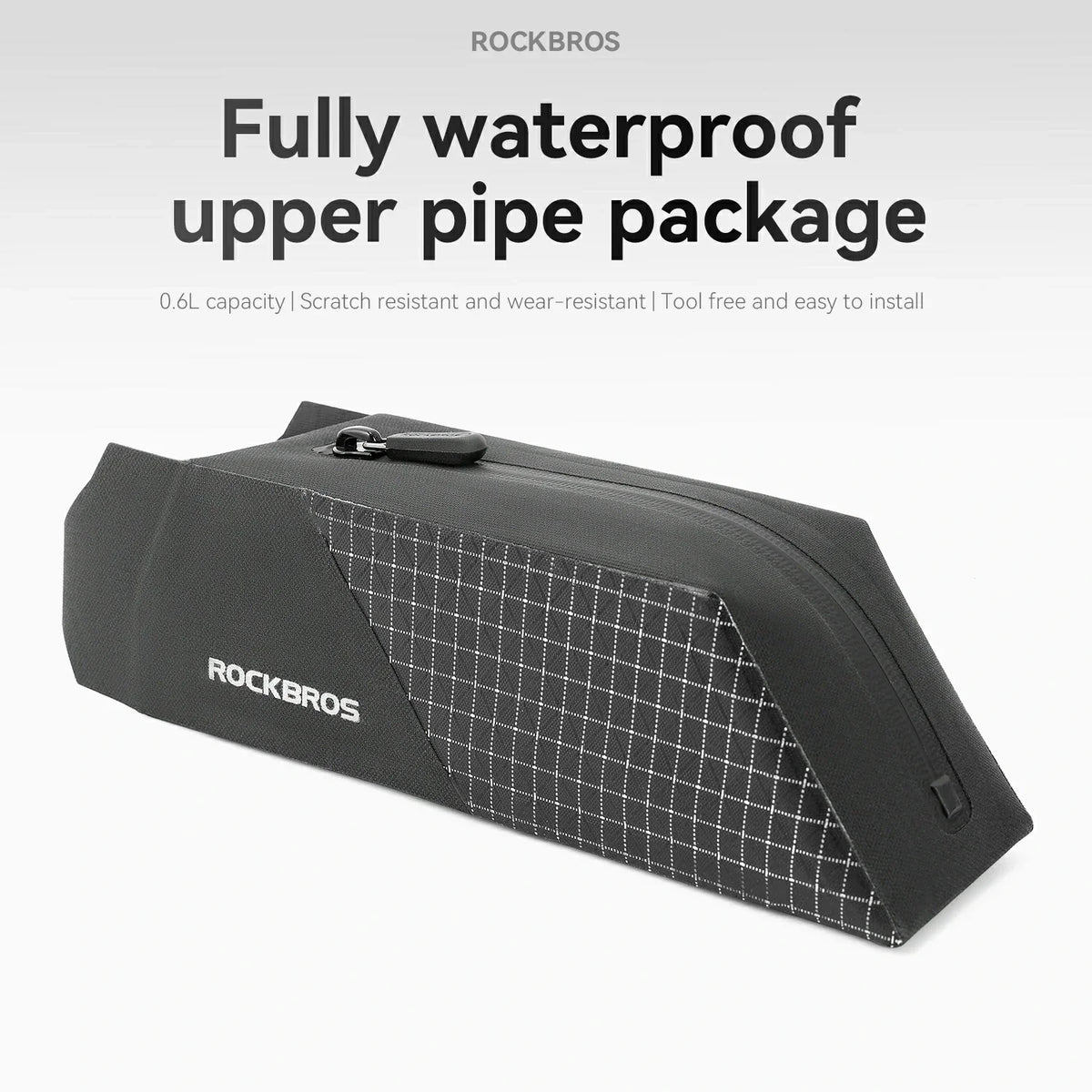 100% Waterproof Bike Frame Storage Bag Top Tube Bag 0.6L