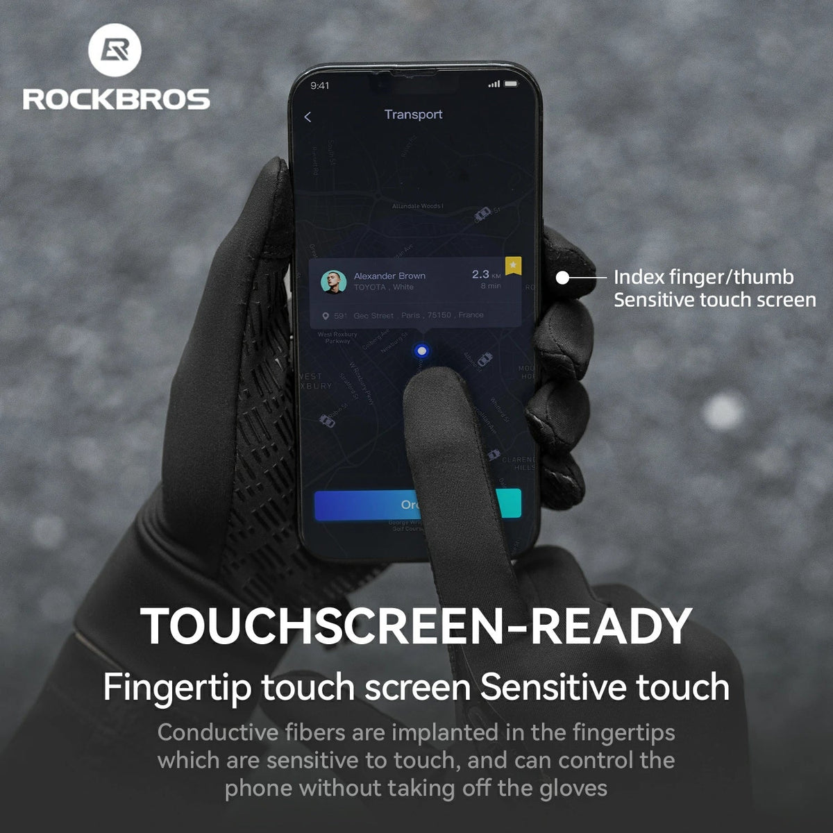 Graphene Winter Cycling Gloves for 41–59°F