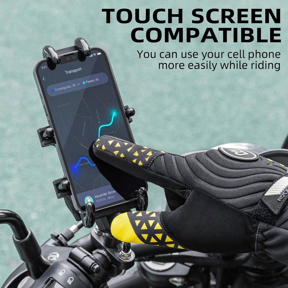 ROCKBROS Winter Thermal Cycling Warm Windproof Anti-Slip Gloves Touchscreen for Men Women