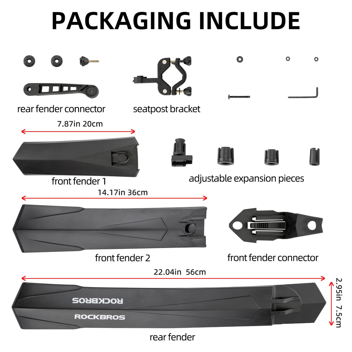 Adjustable MTB Mud Guards Front & Rear Splash Guard