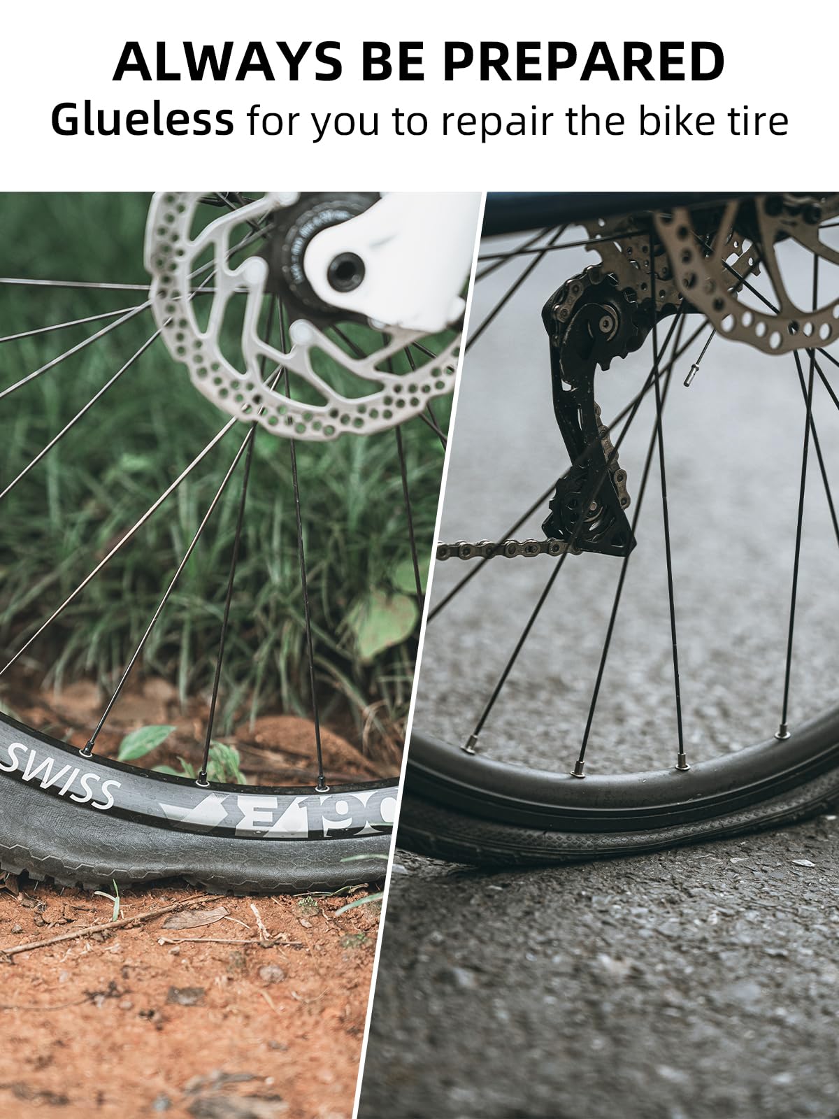 18-Pcs Bike Tire Patch Kit, Glueless Tube Repair with Tyre Levers 6-Pack