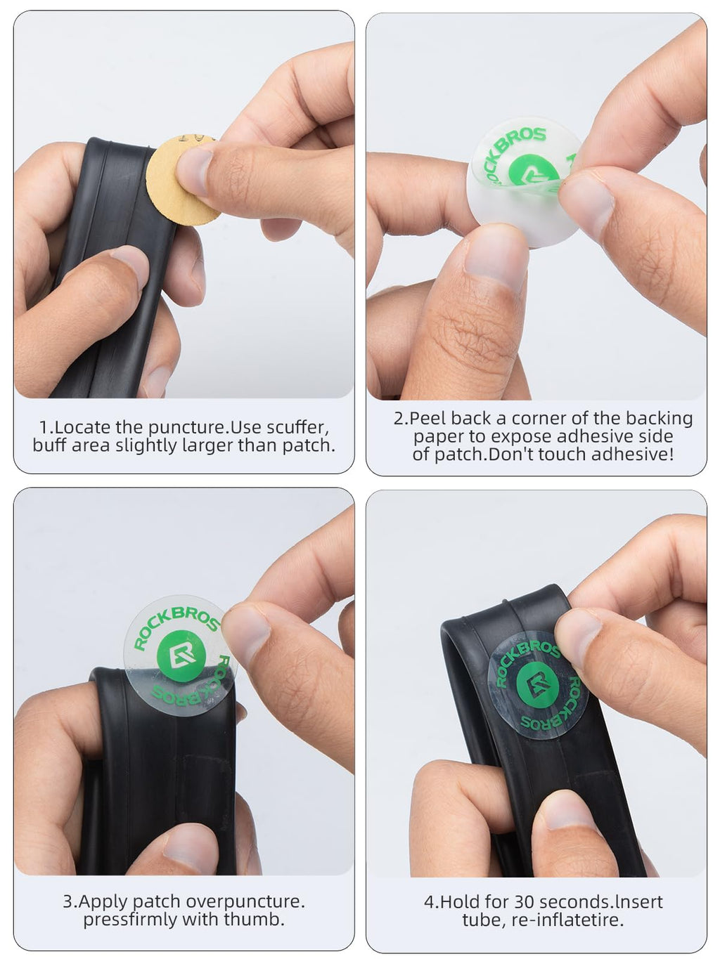18-Pcs Bike Tire Patch Kit, Glueless Tube Repair with Tyre Levers 6-Pack