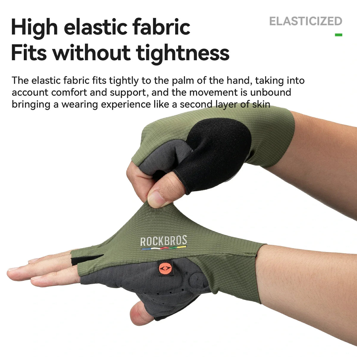 ROAD TO SKY Elastic Interface® Cycling Half Finger Gel Padded Gloves
