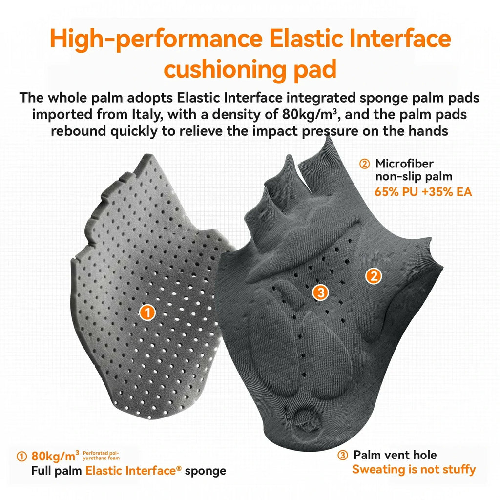 ROAD TO SKY Elastic Interface® Cycling Half Finger Gel Padded Gloves