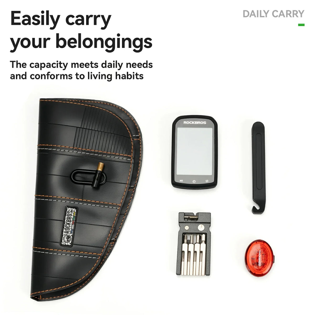 Sustainable Eco-Friendly Recycled Tire Bike Frame Bag 0.5L ROAD TO SKY