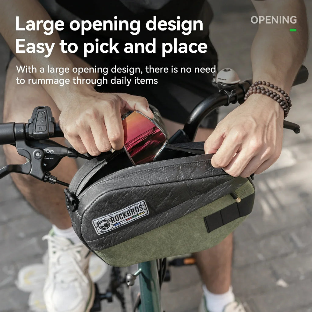 Sustainable Eco-Friendly Recycled Tire Bike Handlebar Bag 2.5L ROAD TO SKY