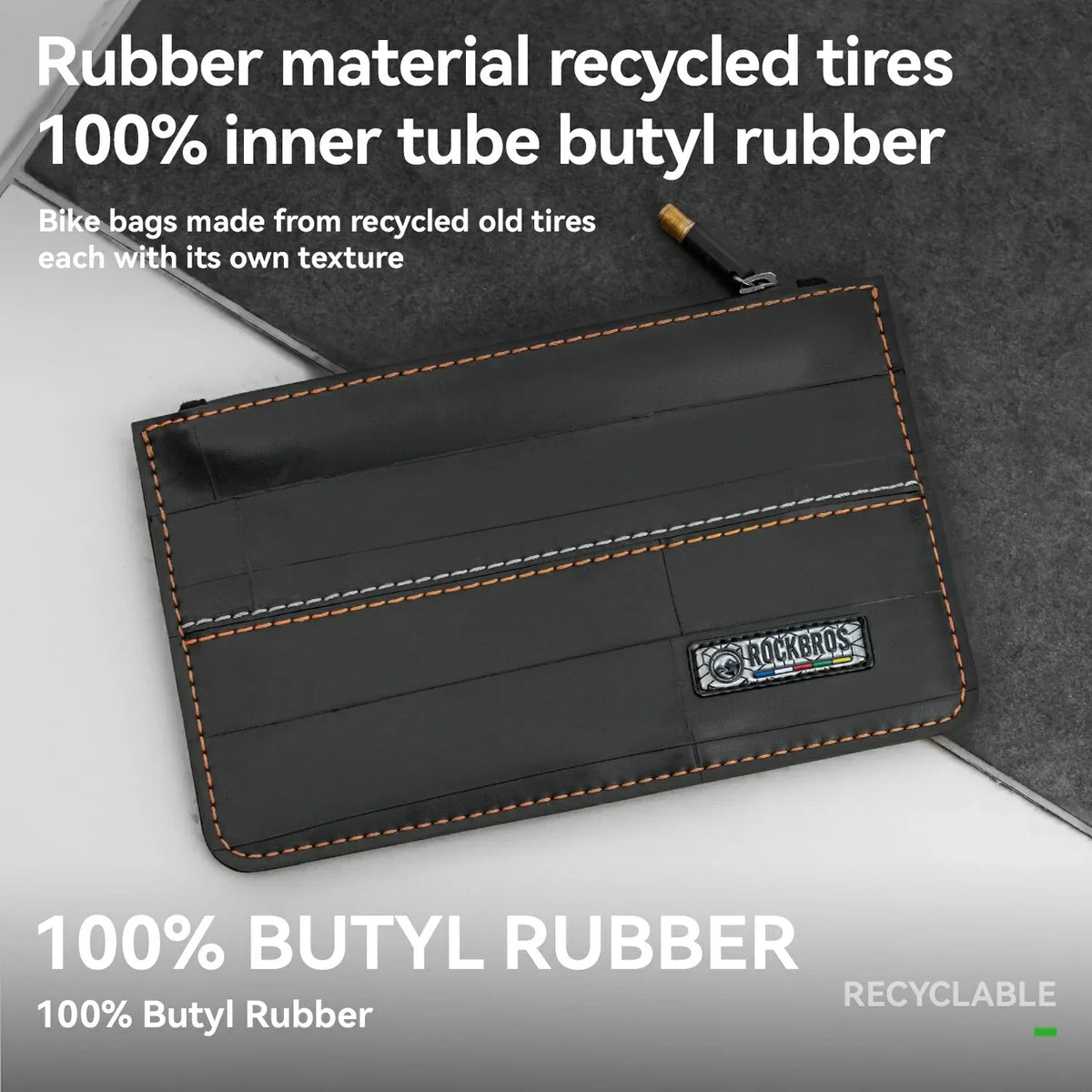 Sustainable Eco-Friendly Recycled Tire Bike Wallet 0.7L ROAD TO SKY